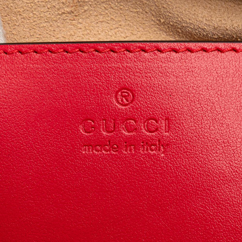 Gucci AB Gucci Red Calf Leather GG Marmont Matelasse Shoulder Bag Italy