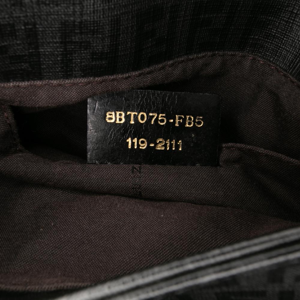 Fendi B Fendi Black Coated Canvas Fabric Zucchino Spalmati Crossbody Italy