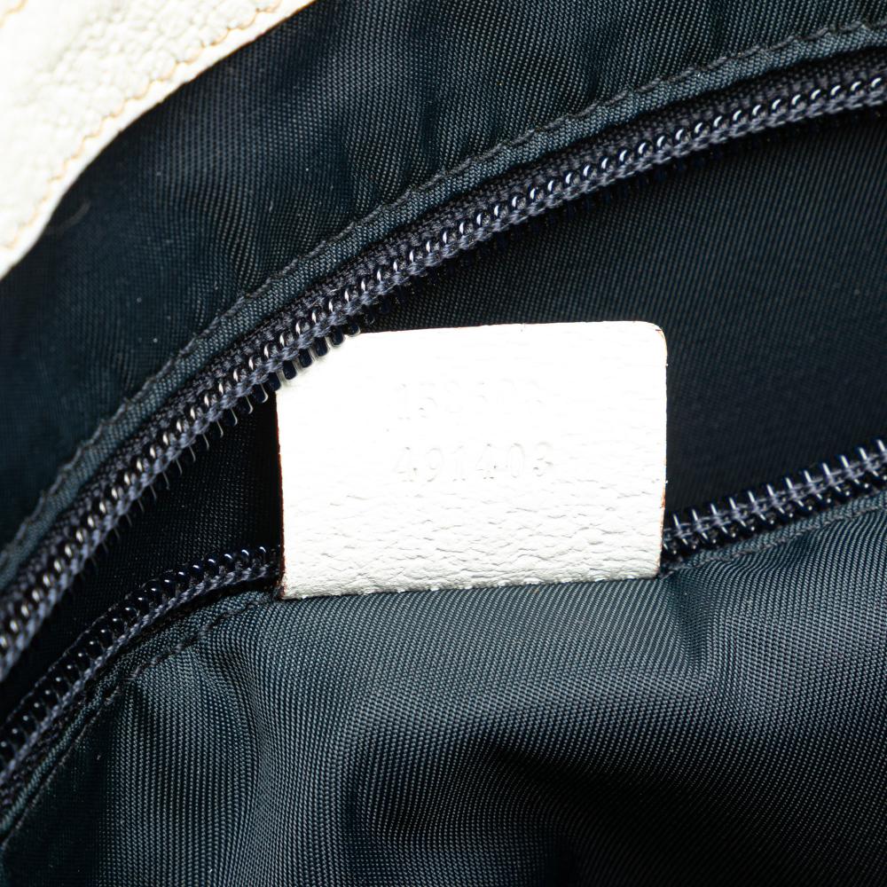 Gucci B Gucci White Coated Canvas Fabric GG Supreme Web Crossbody Italy