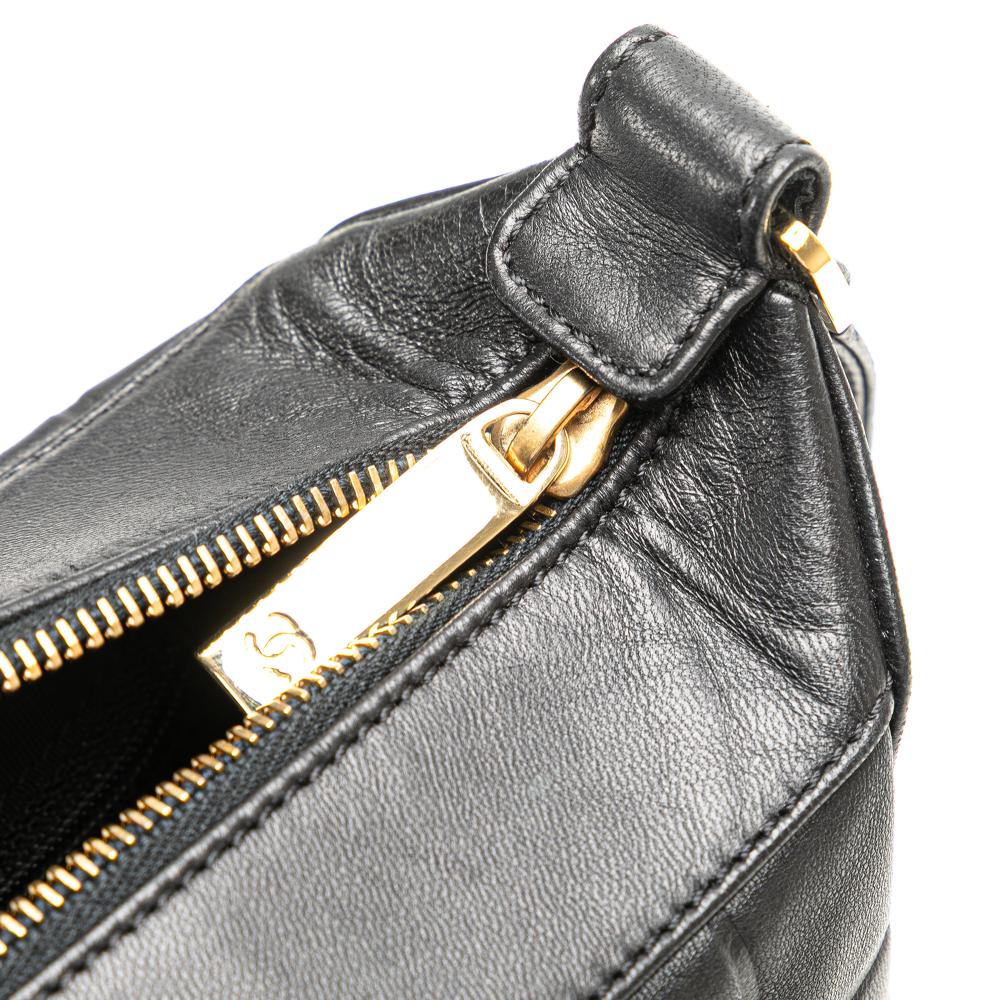 Chanel B Chanel Black Lambskin Leather Leather CC Choco Bar Lambskin Shoulder Bag Italy