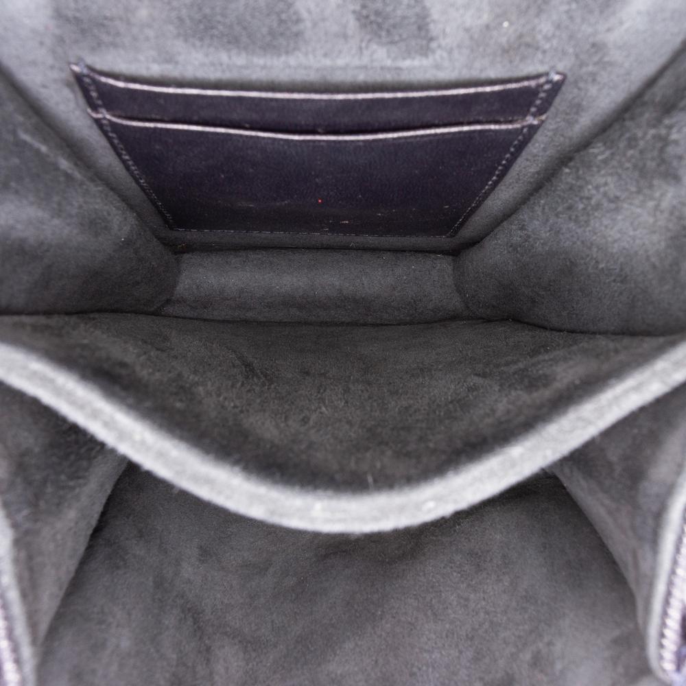 Christian Dior B Dior Gray Dark Gray Denim Fabric Studded Vertical Diorama Crossbody Italy