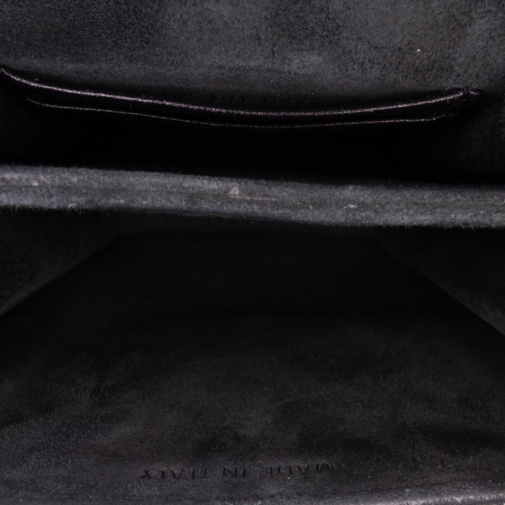 Christian Dior B Dior Gray Dark Gray Denim Fabric Studded Vertical Diorama Crossbody Italy