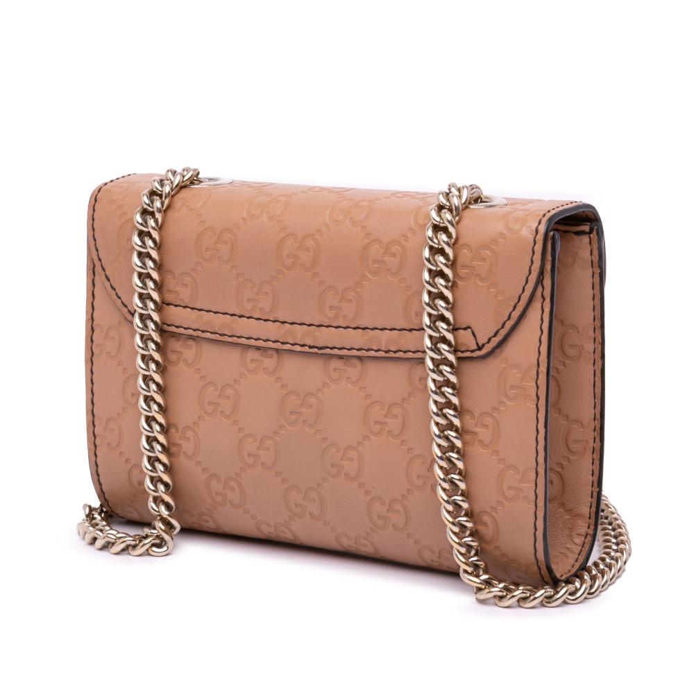 Gucci B Gucci Brown Calf Leather Mini Guccissima Emily Crossbody Italy