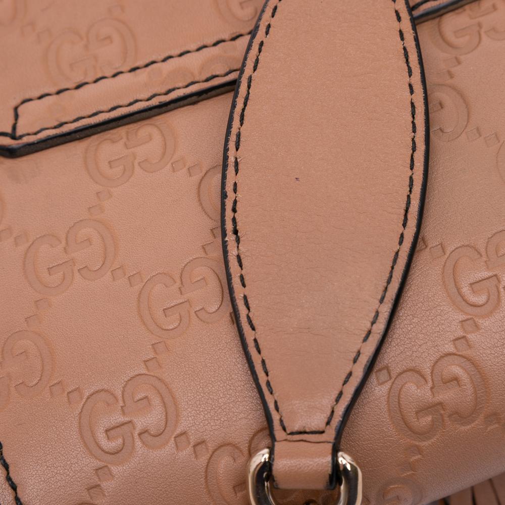 Gucci B Gucci Brown Calf Leather Mini Guccissima Emily Crossbody Italy