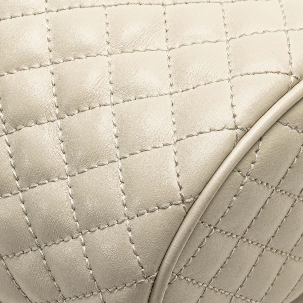 Gucci B Gucci White Calf Leather skin Trapuntata Zumi Convertible Bag Italy