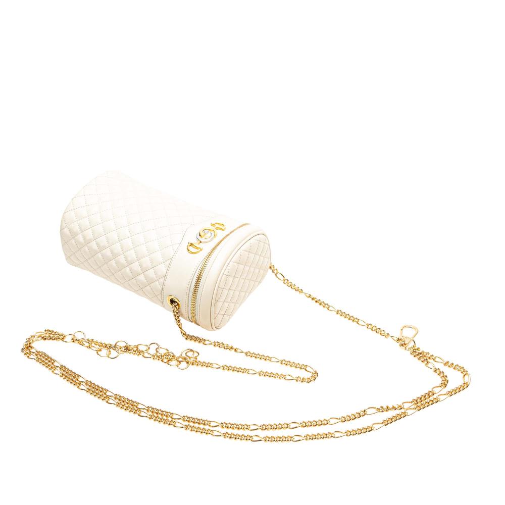 Gucci B Gucci White Calf Leather skin Trapuntata Zumi Convertible Bag Italy