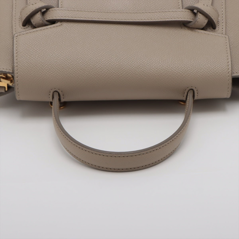 Celine Belt Bag Nano Grained Calfskin Leather 3-Ways Tote Bag Beige