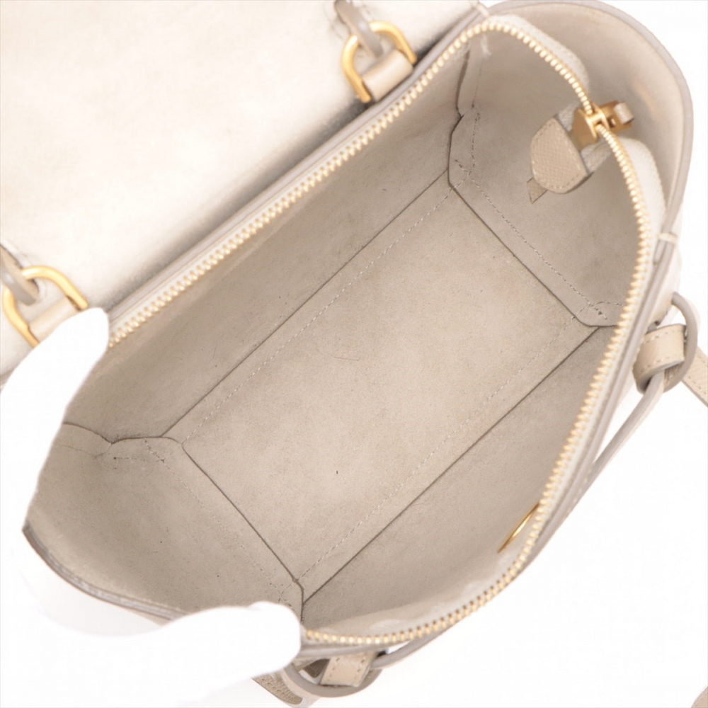 Celine Belt Bag Nano Grained Calfskin Leather 3-Ways Tote Bag Beige