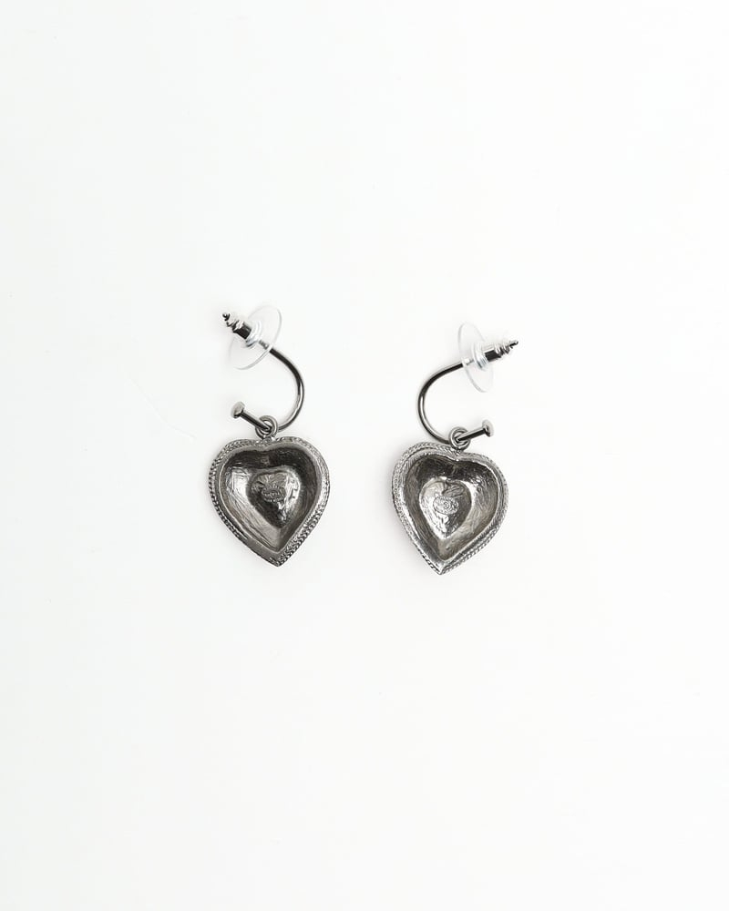 Chanel Coco Mark Dangling Heart Earrings