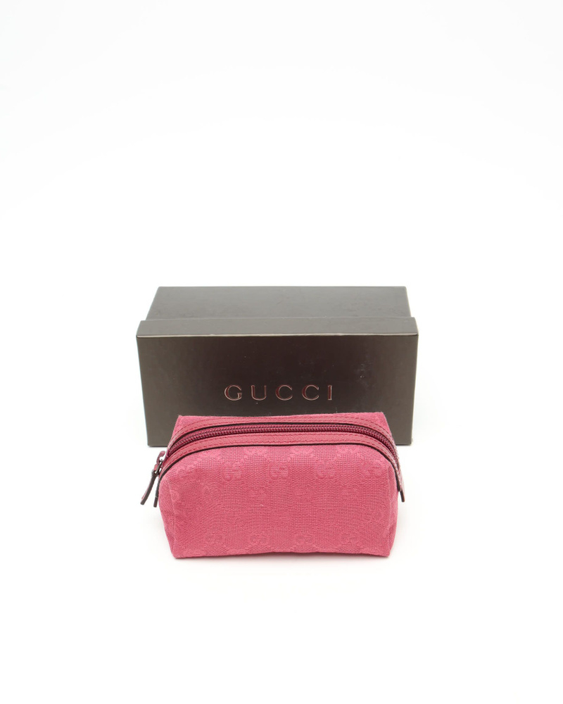 Gucci Canvas and Leather Pouch