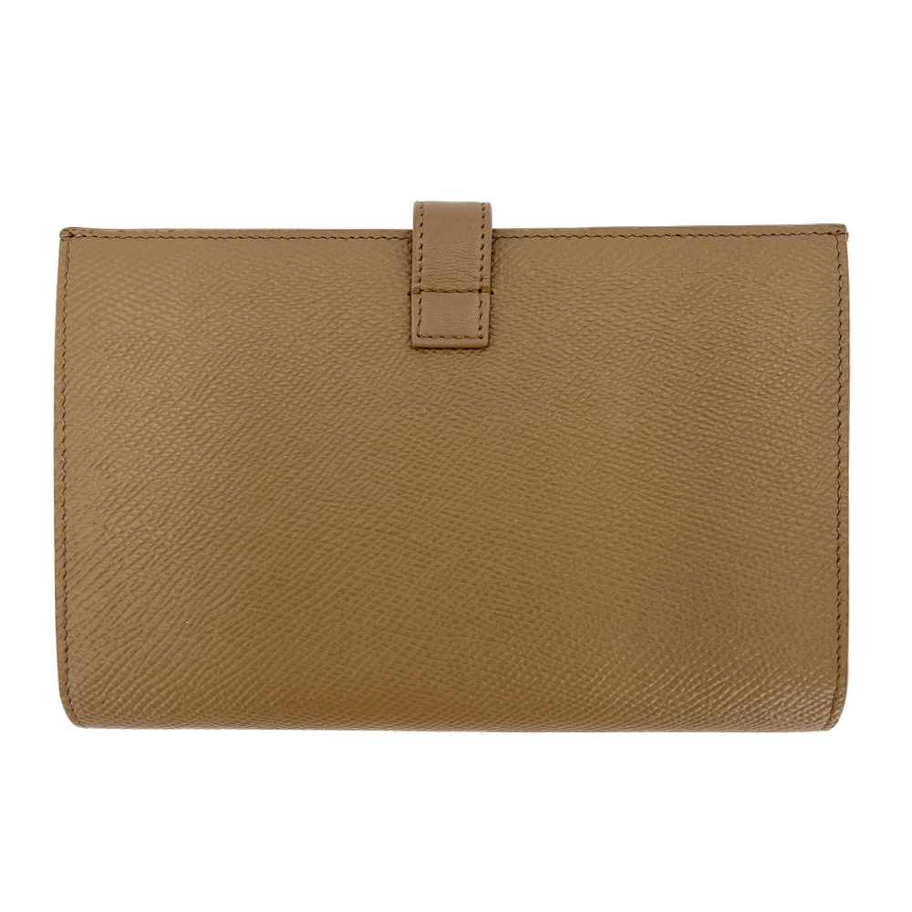 Celine Long Flap Wallet Grained Calfskin Leather Beige
