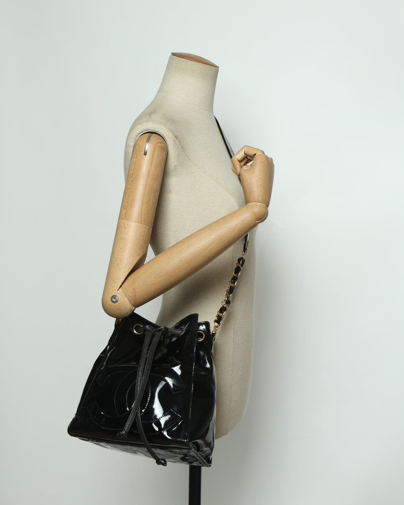 Chanel CC Patent Bucket Bag
