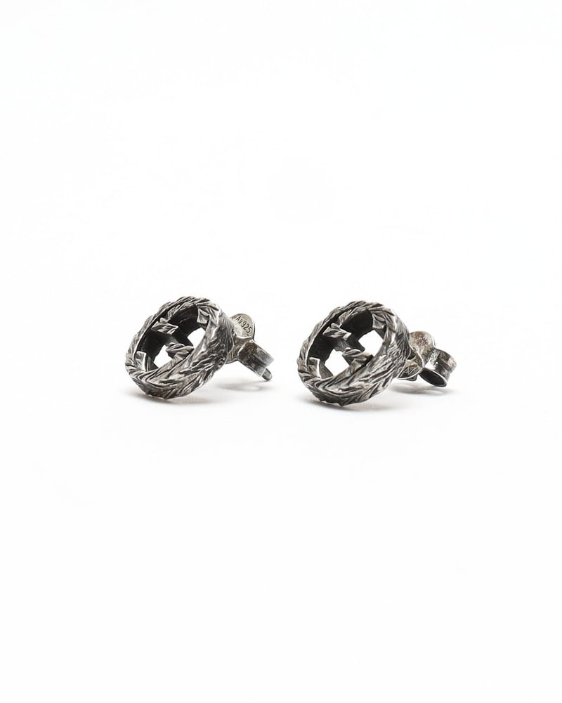Gucci Interlocking G Arabesque Silver Studs Earrings