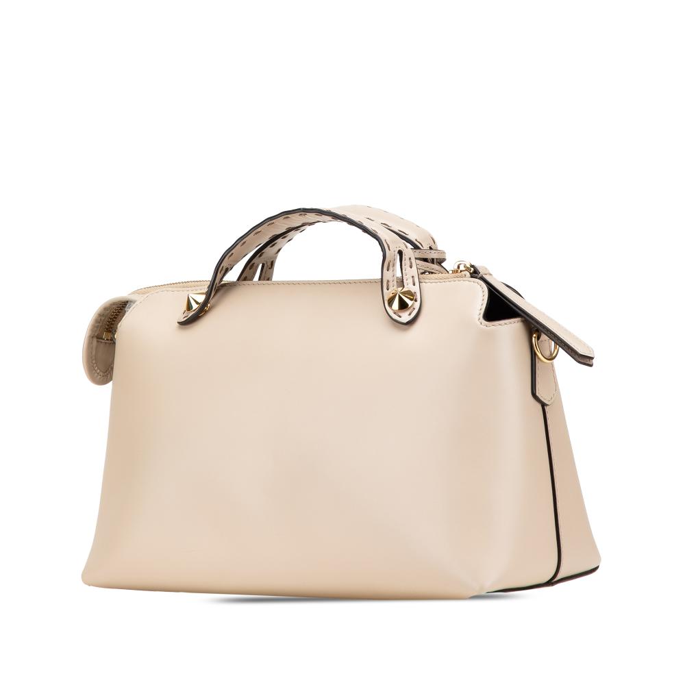 Fendi B Fendi Brown Beige Calf Leather Medium By The Way Satchel Italy