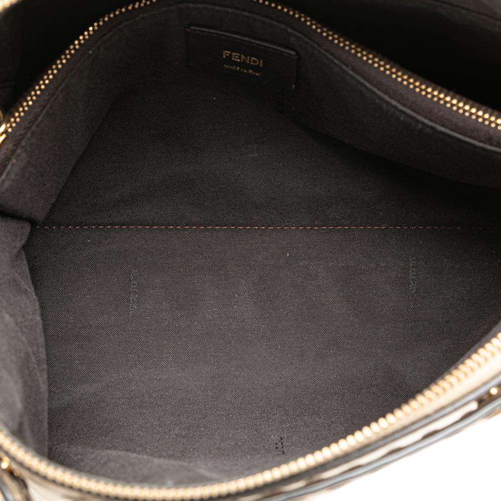 Fendi B Fendi Brown Beige Calf Leather Medium By The Way Satchel Italy