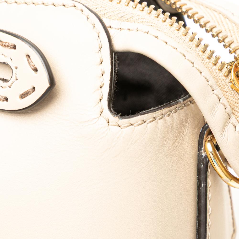 Fendi B Fendi Brown Beige Calf Leather Medium By The Way Satchel Italy