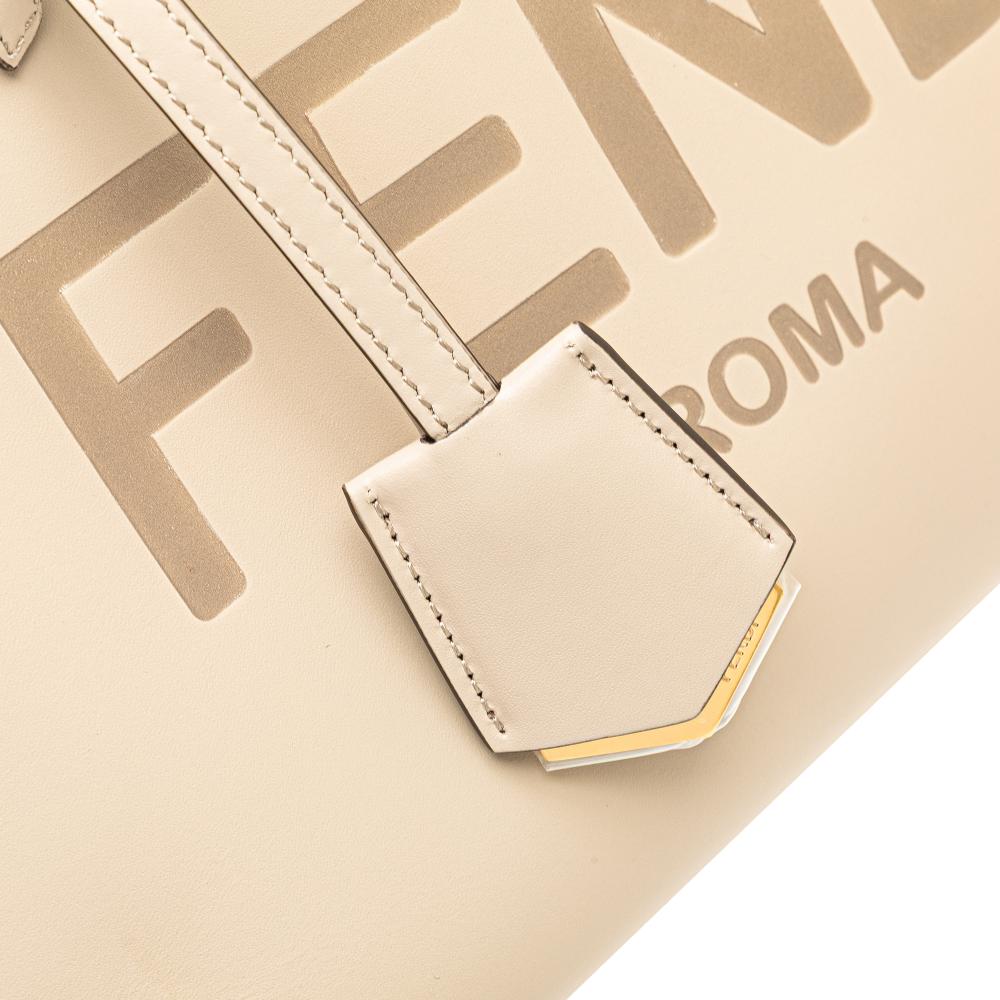 Fendi B Fendi Brown Beige Calf Leather Medium By The Way Satchel Italy