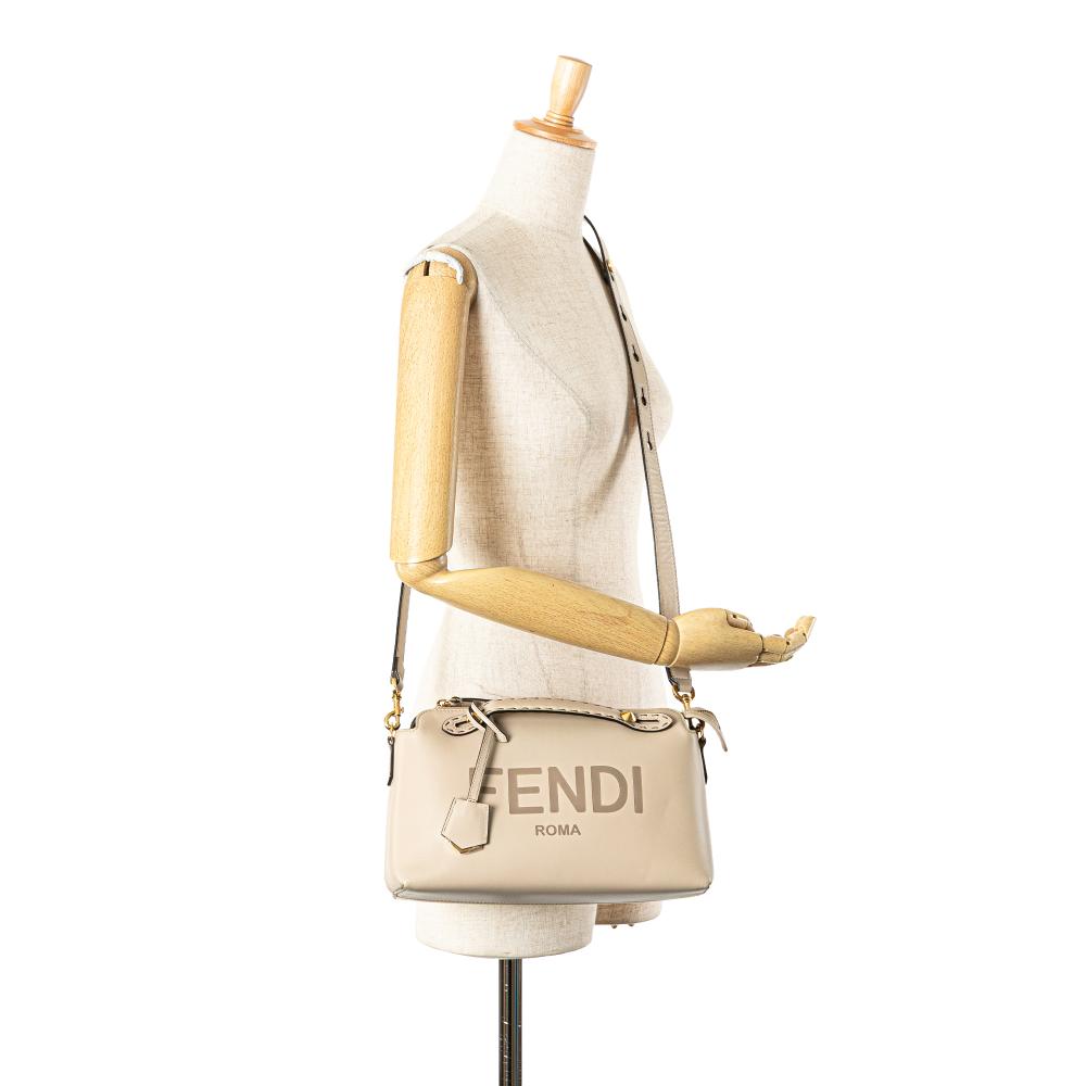 Fendi B Fendi Brown Beige Calf Leather Medium By The Way Satchel Italy