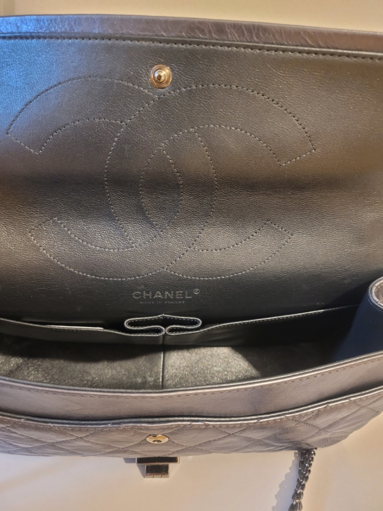 Chanel Reissue 2.55 silver grey