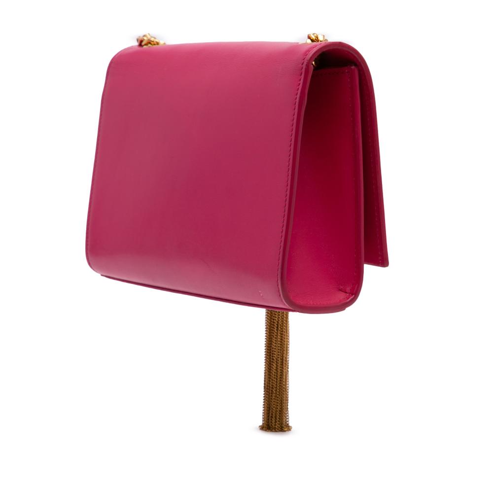 Saint Laurent Pink Medium Smooth Calfskin Classic Monogram Kate Tassel Crossbody Italy