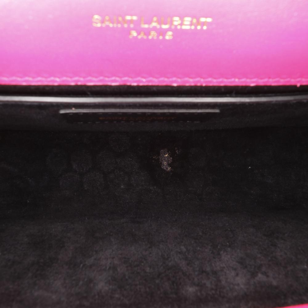 Saint Laurent Pink Medium Smooth Calfskin Classic Monogram Kate Tassel Crossbody Italy