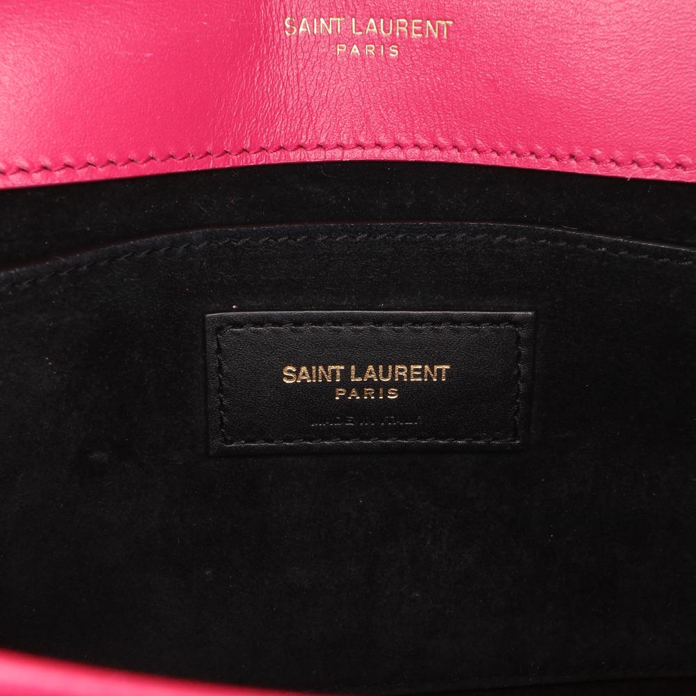 Saint Laurent Pink Medium Smooth Calfskin Classic Monogram Kate Tassel Crossbody Italy