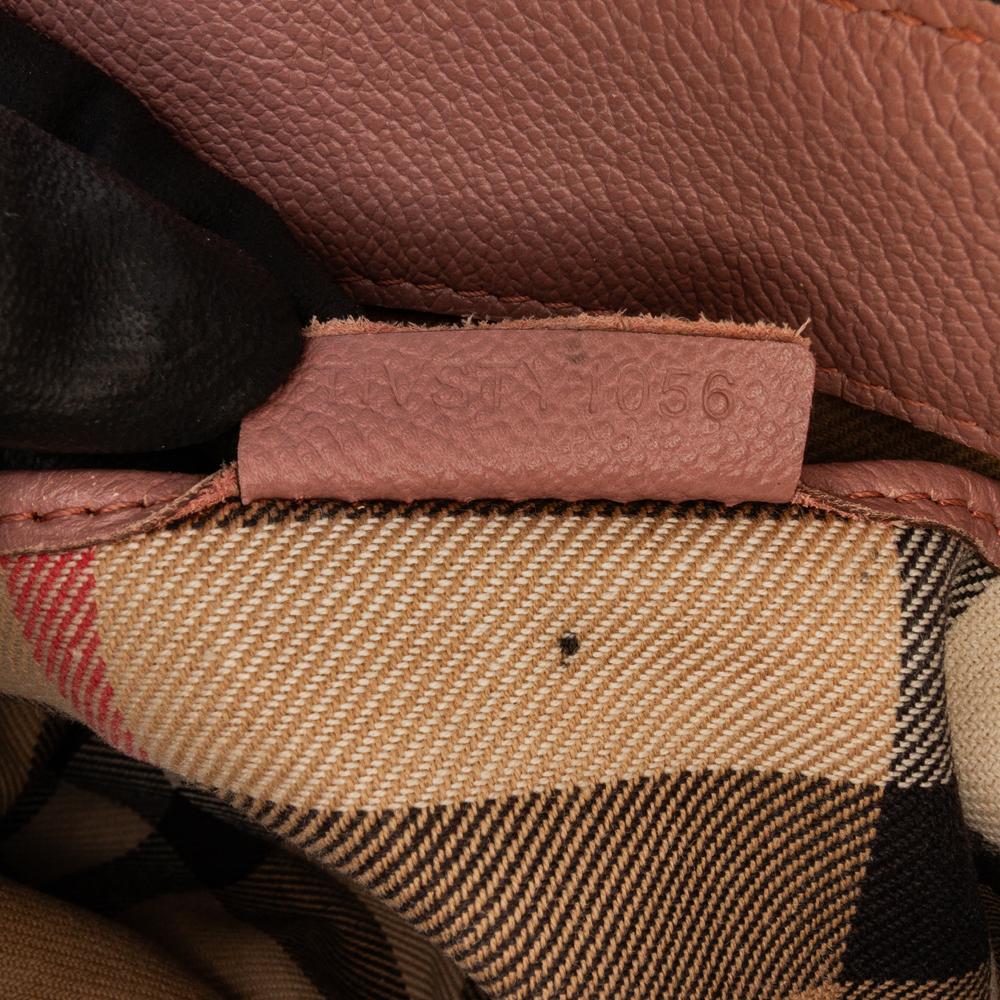 Burberry B Burberry Pink Calf Leather Small Grained Buckle Tote Italy