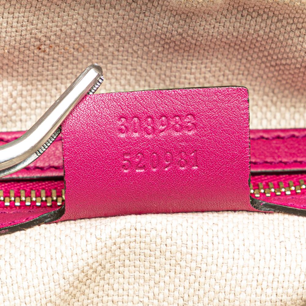 Gucci AB Gucci Pink Dark Pink Patent Leather Leather Patent Soho Chain Zip Shoulder Bag Italy