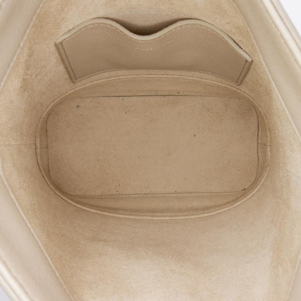 Celine AB Celine Gray Light Gray Calf Leather Small Smooth skin Cuir Triomphe Bucket Bag Italy