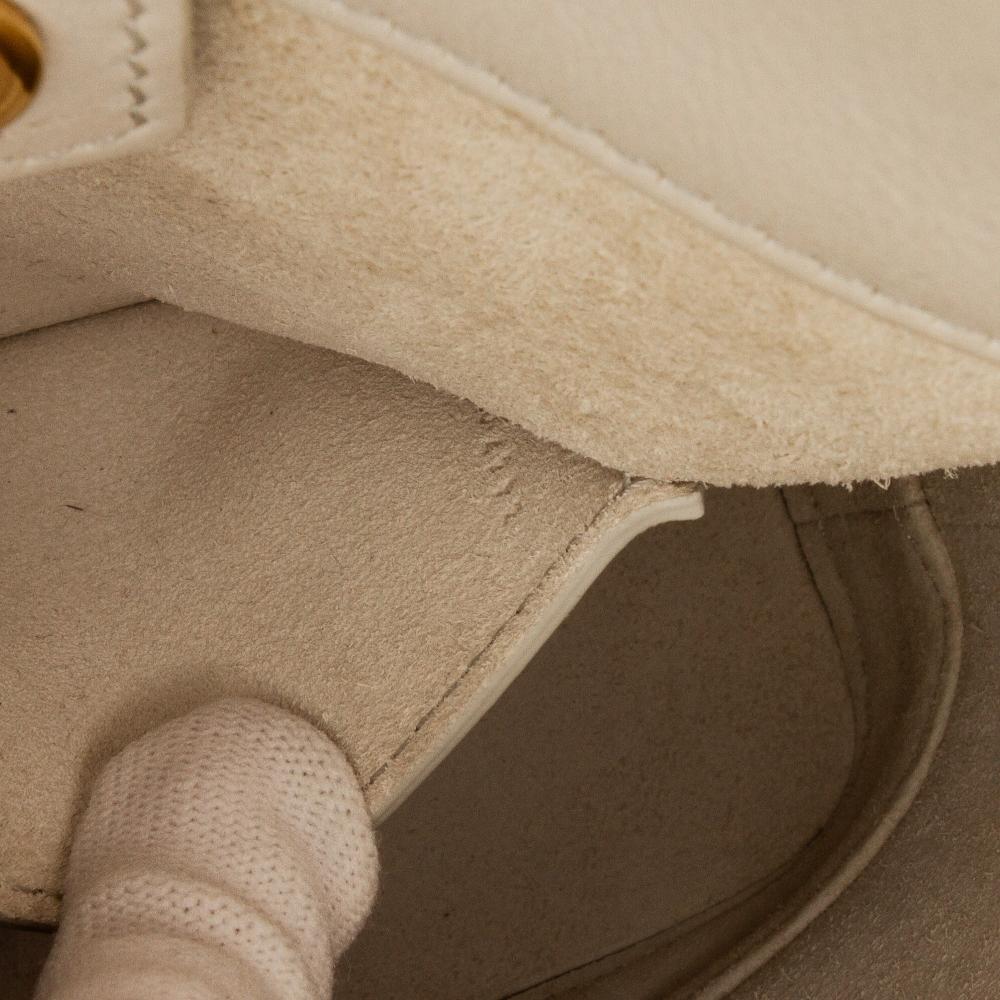 Celine AB Celine Gray Light Gray Calf Leather Small Smooth skin Cuir Triomphe Bucket Bag Italy