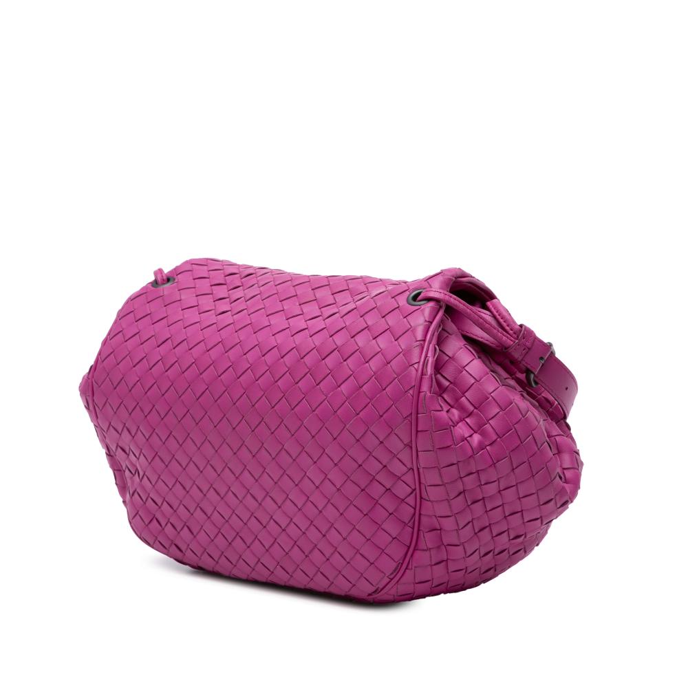 Bottega Veneta B Bottega Veneta Pink Hot Pink Nappa Leather Leather Nappa Intrecciato Flap Crossbody Italy