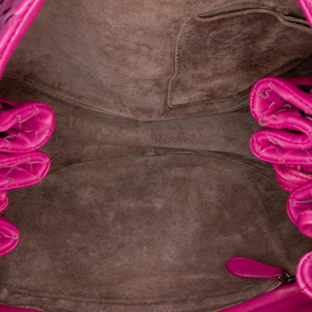 Bottega Veneta B Bottega Veneta Pink Hot Pink Nappa Leather Leather Nappa Intrecciato Flap Crossbody Italy