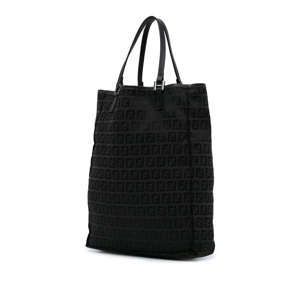 Fendi B Fendi Black Canvas Fabric Zucchino Tote Italy