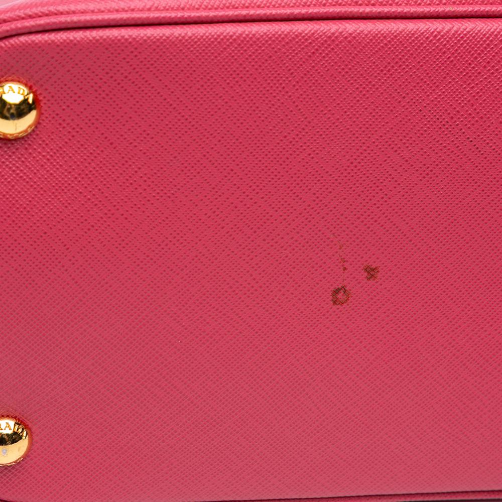 Prada B Prada Pink Saffiano Leather Medium Lux Promenade Satchel Italy