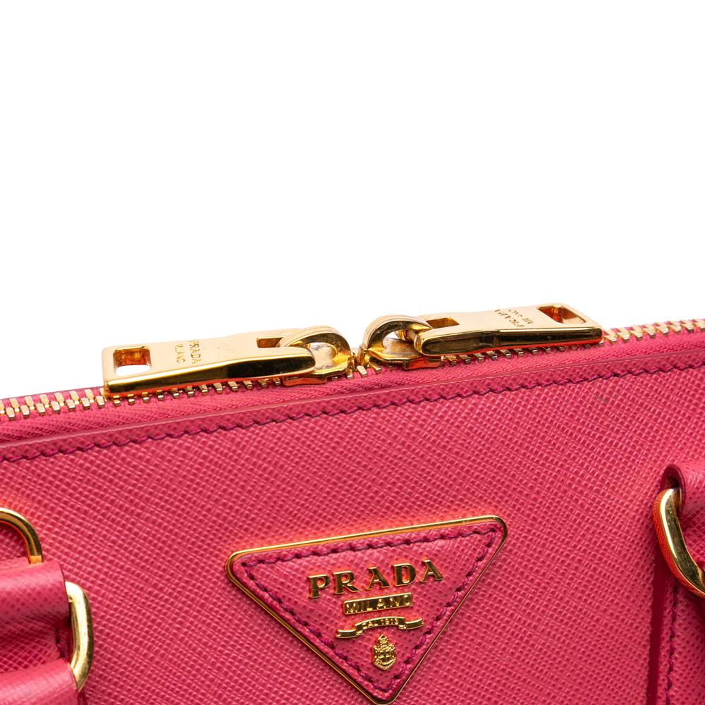 Prada B Prada Pink Saffiano Leather Medium Lux Promenade Satchel Italy
