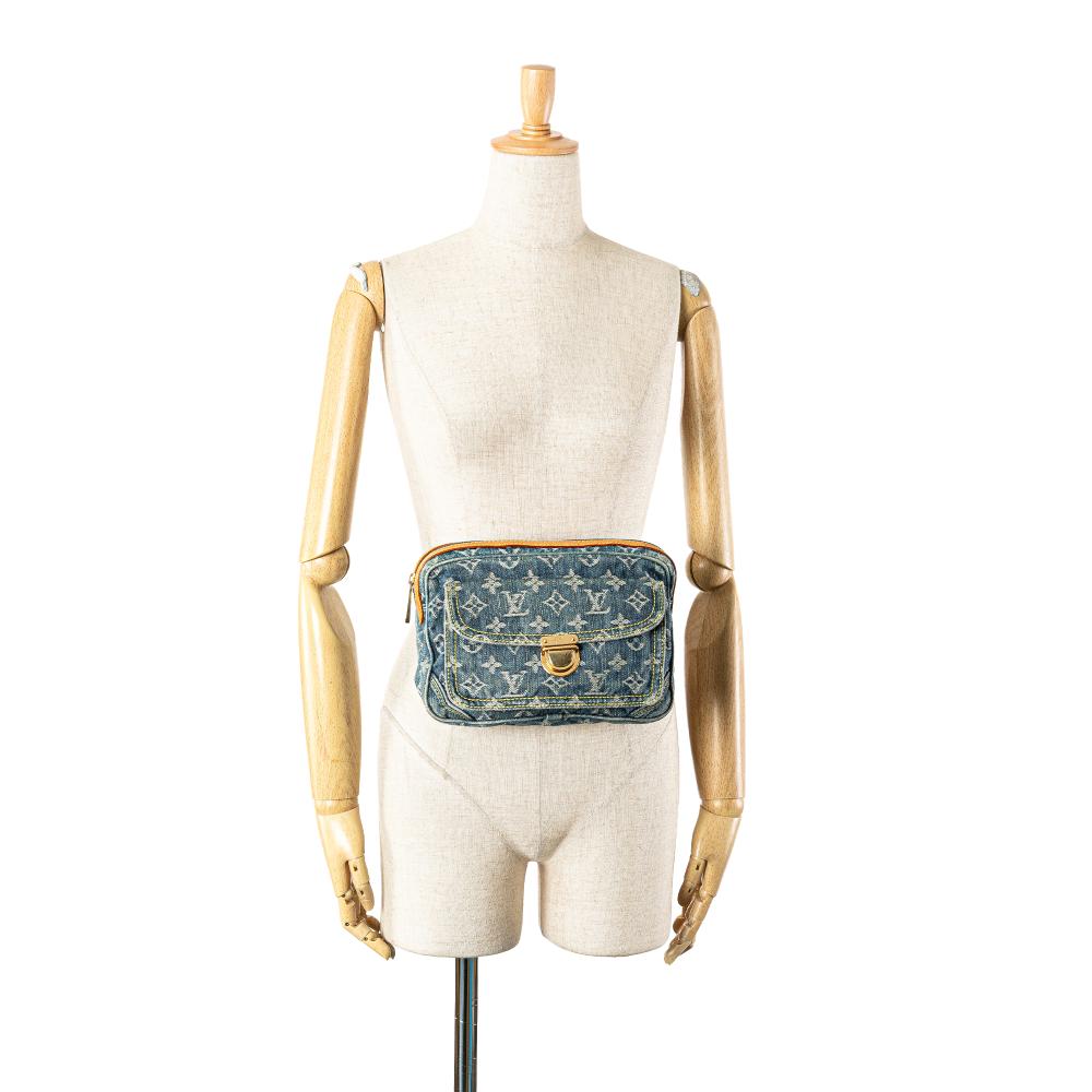 Louis Vuitton B Louis Vuitton Blue Denim Fabric Monogram Bum Bag France
