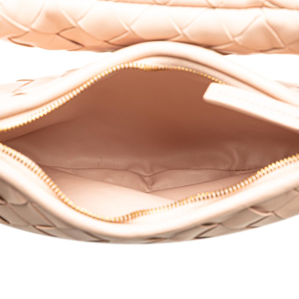Bottega Veneta AB Bottega Veneta Pink Light Pink Nappa Leather Leather Small Nappa Intrecciato Gemelli Hobo Italy