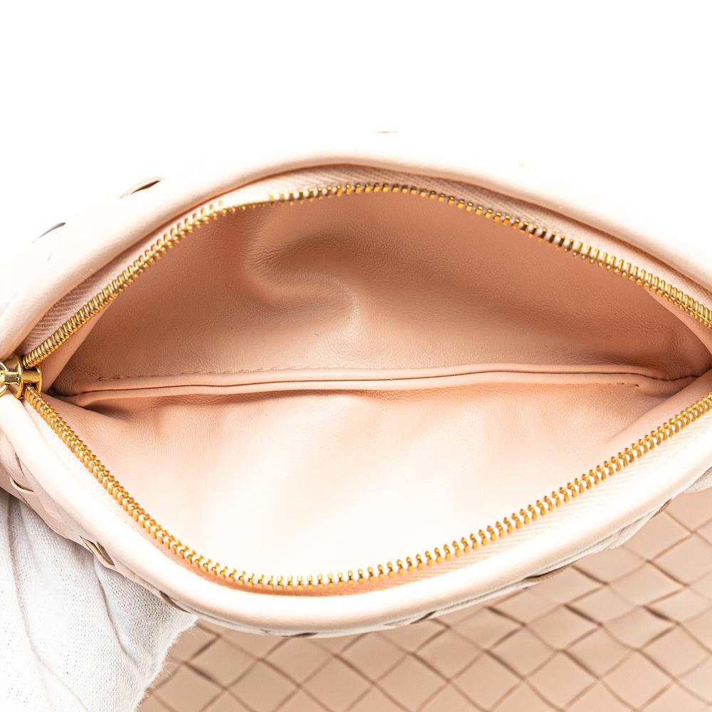 Bottega Veneta AB Bottega Veneta Pink Light Pink Nappa Leather Leather Small Nappa Intrecciato Gemelli Hobo Italy