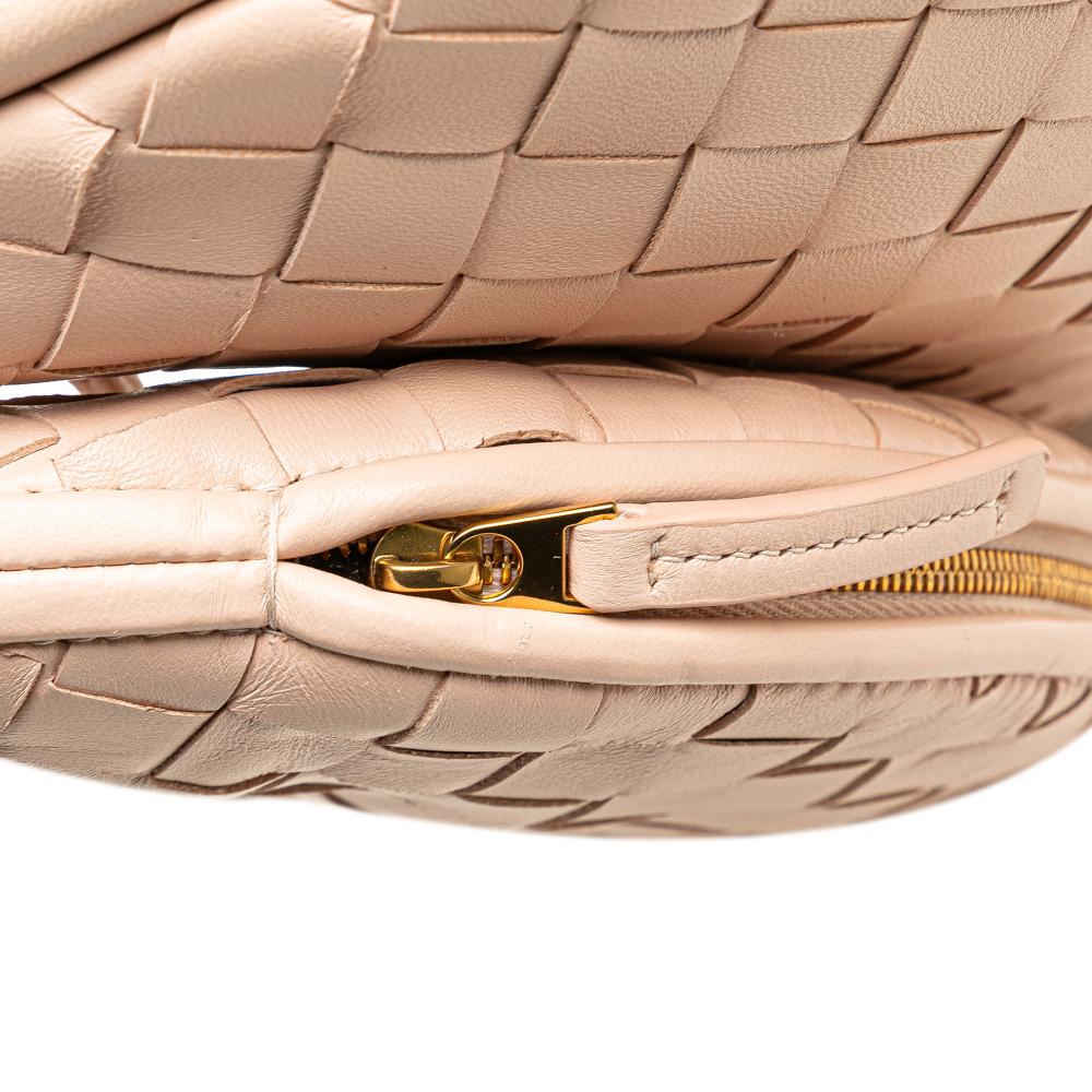 Bottega Veneta AB Bottega Veneta Pink Light Pink Nappa Leather Leather Small Nappa Intrecciato Gemelli Hobo Italy