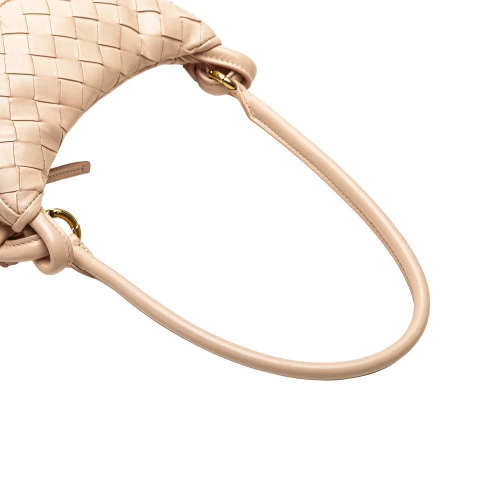 Bottega Veneta AB Bottega Veneta Pink Light Pink Nappa Leather Leather Small Nappa Intrecciato Gemelli Hobo Italy