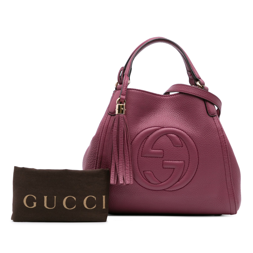 Gucci Soho Small Leather Hobo Shoulder Bag Pink
