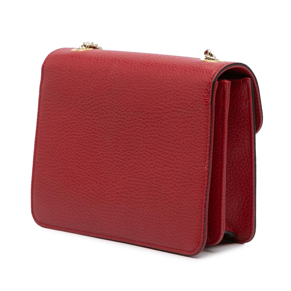 Gucci B Gucci Red Calf Leather Small Dollar skin Interlocking G Crossbody Italy