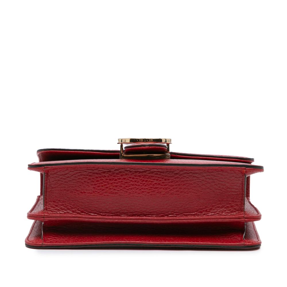 Gucci B Gucci Red Calf Leather Small Dollar skin Interlocking G Crossbody Italy