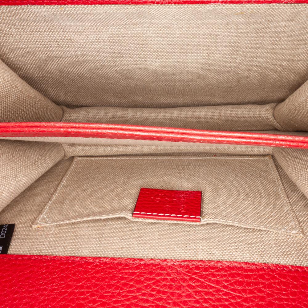 Gucci B Gucci Red Calf Leather Small Dollar skin Interlocking G Crossbody Italy