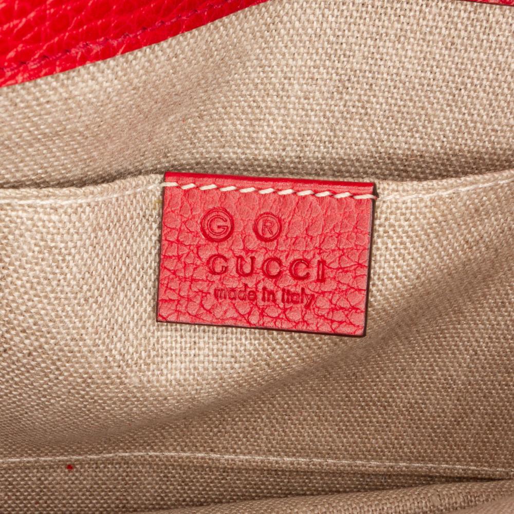 Gucci B Gucci Red Calf Leather Small Dollar skin Interlocking G Crossbody Italy