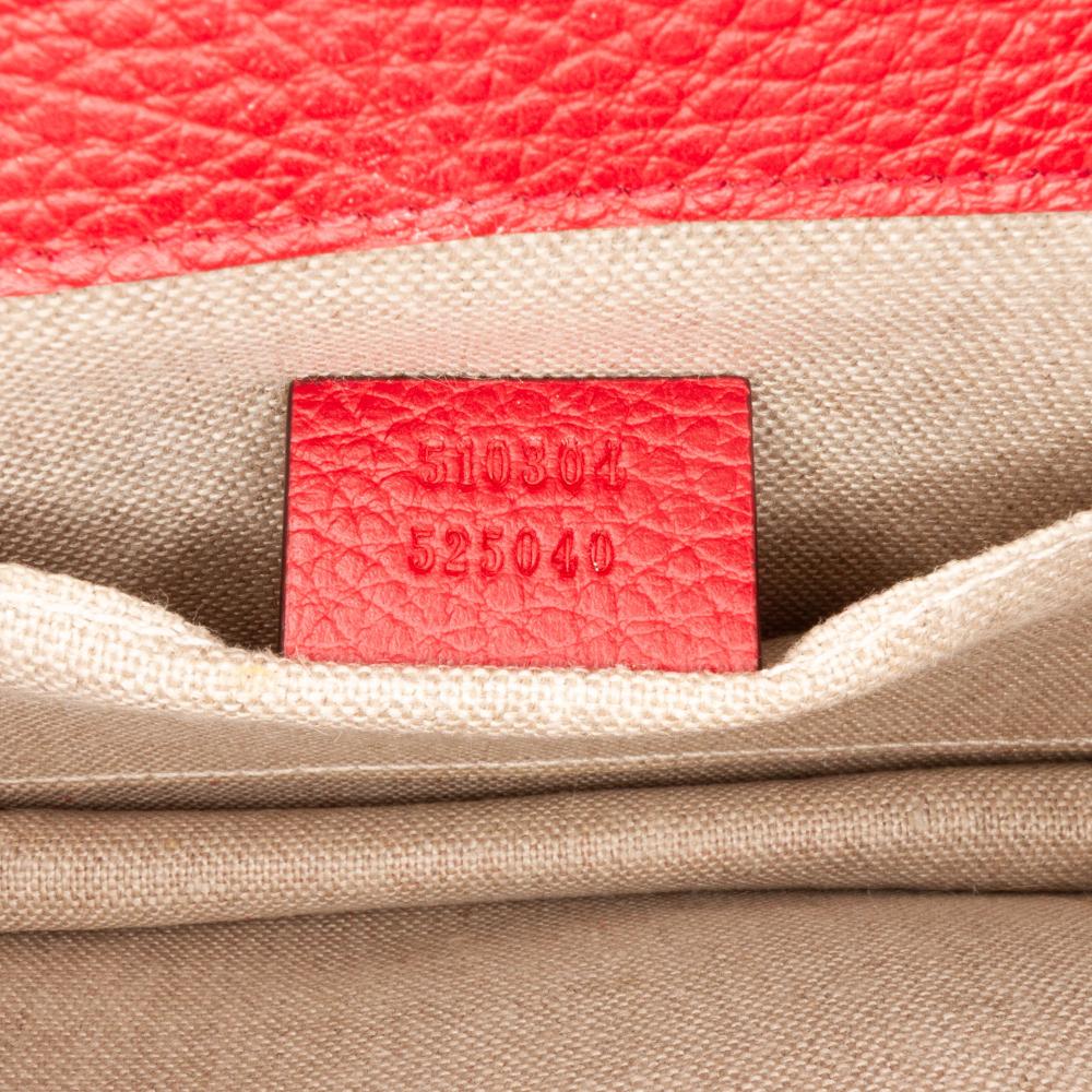 Gucci B Gucci Red Calf Leather Small Dollar skin Interlocking G Crossbody Italy