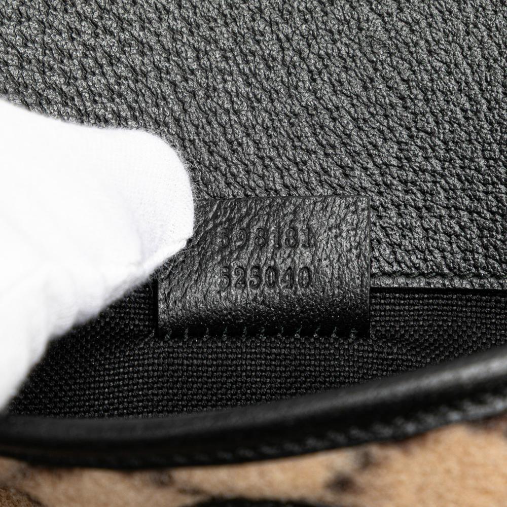 Gucci AB Gucci Brown Beige Wool Fabric GG Slim Belt Bag Italy