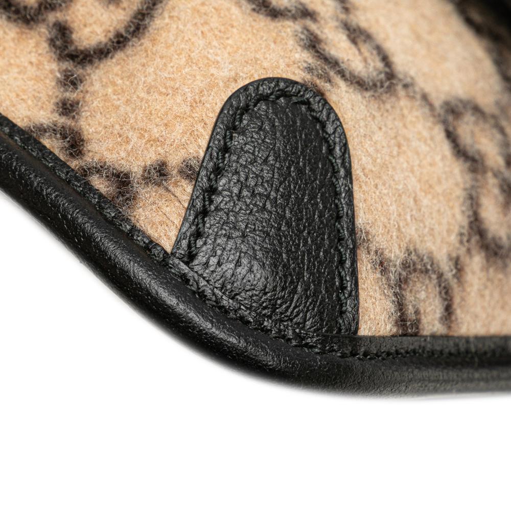 Gucci AB Gucci Brown Beige Wool Fabric GG Slim Belt Bag Italy