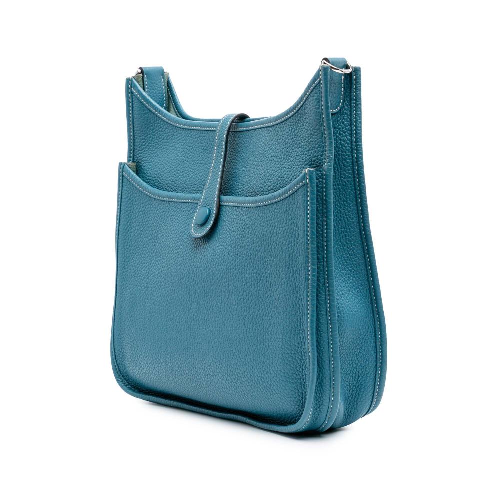 Hermès B Hermès Blue Denim Calf Leather Clemence Evelyne III 29 France