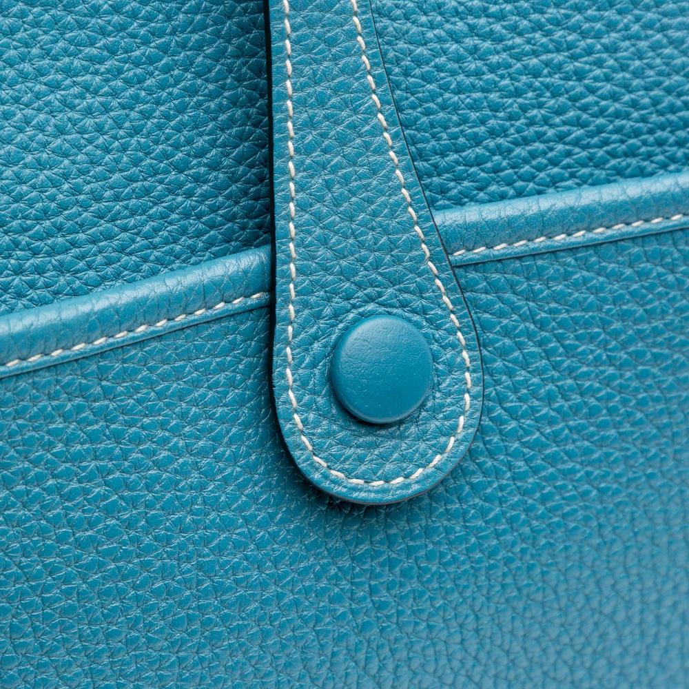 Hermès B Hermès Blue Denim Calf Leather Clemence Evelyne III 29 France